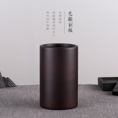 笔筒木质实木刻字创意复古中国风原木制笔筒桌面摆件礼品送老师三维工匠无雕刻版实木