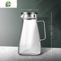 北欧风耐热玻璃壶凉水壶可高温冷水壶家用大容量超大可爱日式创意 FENGHOU 1800ML方把壶