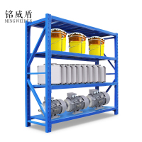 铭威盾仓库仓储货架四层金属五金货架家用中型重型置物架展示架子300KG