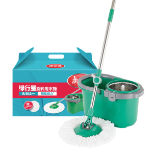 美丽雅旋转拖把不锈钢材质超细纤维拖把头国产高效清洁家用必备
