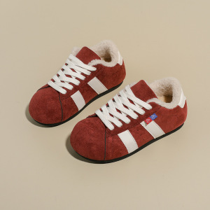 加绒雪地靴女冬季新款学生ins韩版保暖德训休闲鞋棉鞋