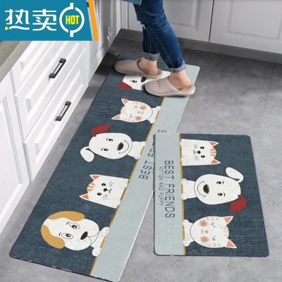 敬平厨房地垫防滑防油耐脏满铺长条吸水吸油垫子家用地毯定制门口脚垫防滑垫