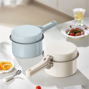 德世朗(DESLON) 玲珑抗菌不粘锅套装 2件套 DFS-TZ869-WH/BU