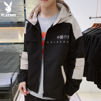 花花公子2019秋季男士外套新款韩版潮流休闲常规连帽夹克男上衣服