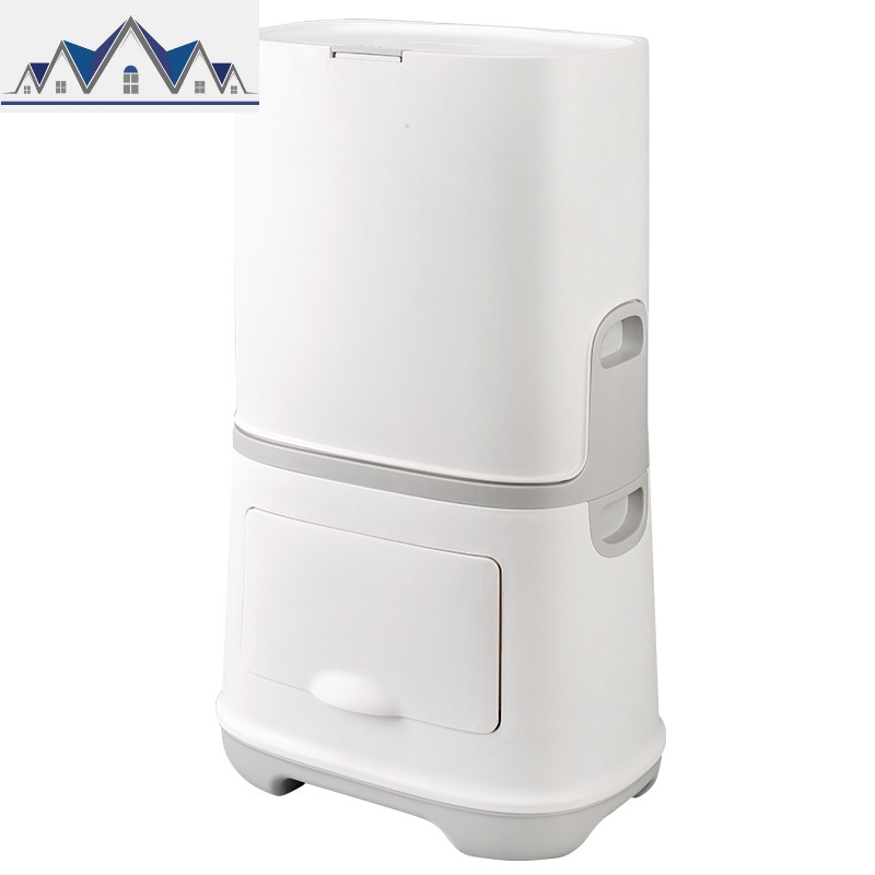 日式组合叠加多功能干湿分类垃圾桶智能厨房双层储物凳创意 三维工匠