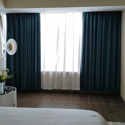 福芳双层布艺窗帘办公室会议室宿舍窗帘QFH-11/米