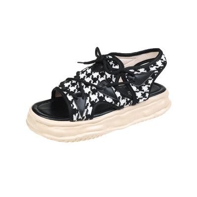 苏芈厚底松糕运动凉鞋女2021新款夏网红ins火学生舒适休闲罗马凉鞋