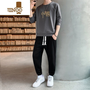 YANXU束脚卫裤运动套装男士潮牌休闲卫衣男装一套搭配帅气上衣服