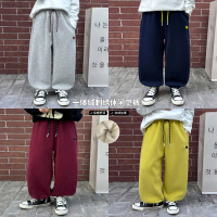 童酷儿童冬款湖州织里童装加厚休闲长裤一体绒刺绣男童卫裤潮