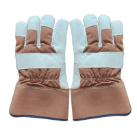 路盈顺 半皮帆布工作手套(加绒款) 均码 双