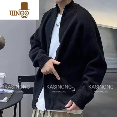 YANXU3Ku夫妇新款设计感慵懒风针织毛衣外套日系潮流百搭纯色开衫情侣