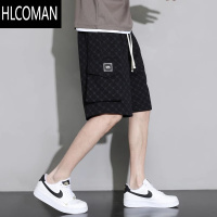 HLCOMAN休闲短裤男生夏季薄款冰丝五分马裤男生宽松大码男款运动工装裤子