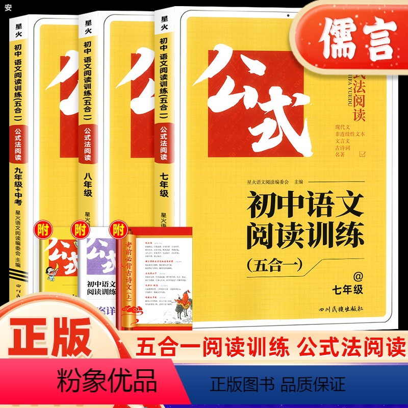 语文阅读训练 七年级 [正版]2024版初中语文阅读训练七八九年级阅读理解答题模板技巧强化训练人教版中考真题专项训练初一