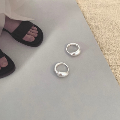 s925纯银水滴耳扣女小众独特气质百搭复古耳饰冷淡风耳圈新潮送女朋友老婆情人节七夕生日礼物