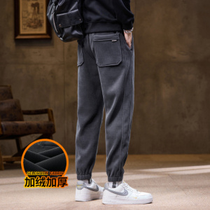 |冬季新款韩版潮流加厚男士休闲裤宽松休闲运动休闲裤男