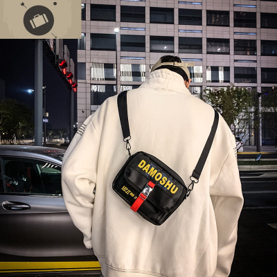 包包男潮ins个性街头潮流斜挎包嘻哈男生小挎包潮牌日系单肩背包艾狄伊娃斜挎包男