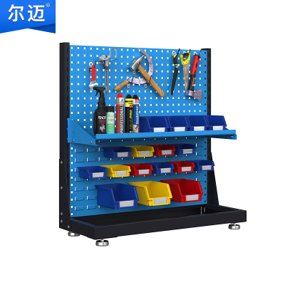 尔迈 挂钩方孔工具挂架车间维修工具架子多功能物料置物架五金工具展示货架 双面二层固定款