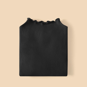 木耳边打底衫女 秋冬款保暖内衣 内搭修身显瘦毛圈绒纯色长袖