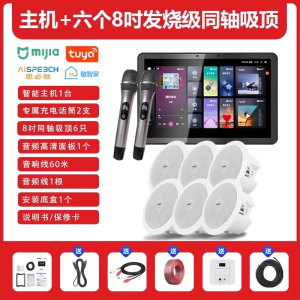 先科(SAST)智能AI家庭吸顶音响套装客厅无线蓝牙吊顶 智能K歌主机+6个8英寸重低音同轴吸顶音响