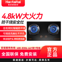 Haotaitai好太太燃气灶JZY-X409 4.8KW大火力左右双灶智能防干烧安全灶可调底壳保洁铝炉头 精铜燃烧器