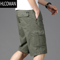 HLCOMAN中老年七分裤男薄款纯色加大码休闲短裤男士工装裤五分裤子潮