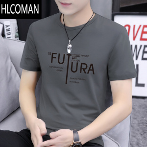 HLCOMAN男士短袖t恤夏装2023新款半袖体恤衫男装上衣服薄款ins