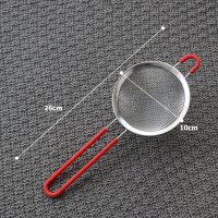 面粉筛304不锈钢筛网糖粉超细过滤网手持罗面面筛子烘焙工具家用 敬平 升级30目硅胶手柄加厚款[10cm]