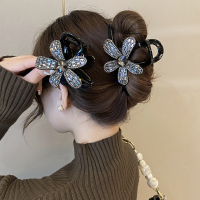高级感轻奢闪钻花朵大号抓夹女2024新款后脑勺盘发鲨鱼夹发卡头饰送女朋友老婆情人节七夕生日礼物