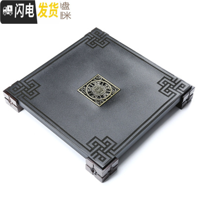 三维工匠鸡翅实木茶盘紫砂壶功夫茶具套装家用整代排水简约茶台 瑞福石木单盘 2件