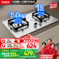 万家乐双高火燃气灶 5.0kW液化气灶不锈钢煤气灶高热效率全进风快速点火燃气灶家用台嵌两用双灶JZY-AY8G液化气
