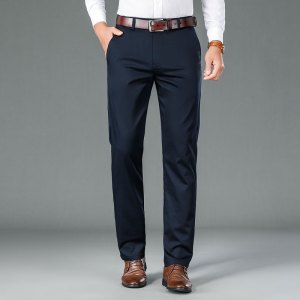 金盾(KIN DON)秋冬季休闲裤男裤新款百搭黑色灰色蓝色卡其色休闲长裤男冰丝韩版商务直筒西裤