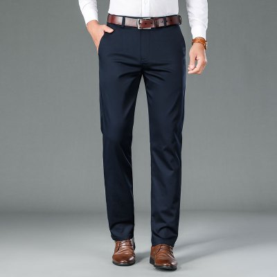 金盾(KIN DON)秋冬季休闲裤男裤新款百搭黑色灰色蓝色卡其色休闲长裤男冰丝韩版商务直筒西裤