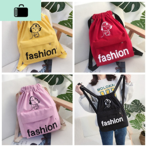 2019时尚日韩抽绳双肩包 男女学生书包 户外旅游健身背包 迷彩野NEW LAKE