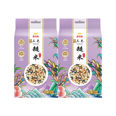 金龙鱼 精选三色糙米 1kg*2 黑米 红米 糙米 五谷杂粮 粗粮
