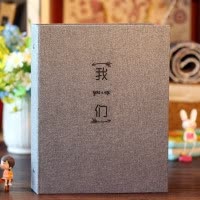 相册diy手工粘贴式影集创意本情侣纪念册车票收藏册情人节 三维工匠 棉麻DIY[我们] 相册+礼包