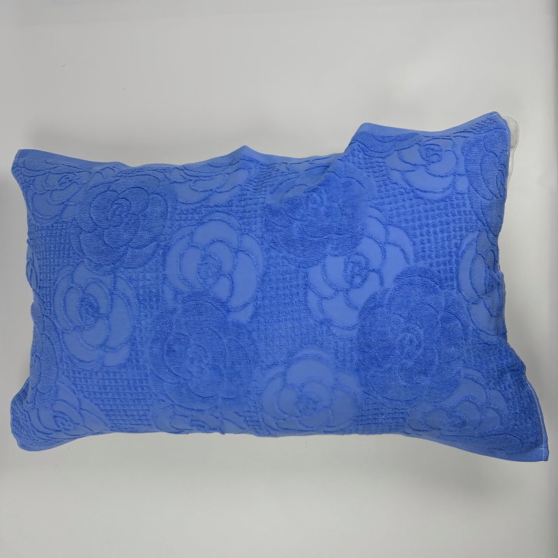 梦丽赛 蓝色提花老式毛圈枕巾 50cm×75cm (个)