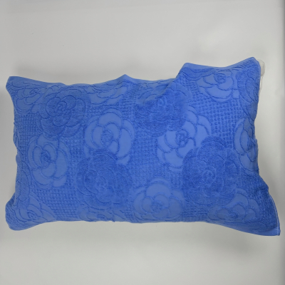 梦丽赛 蓝色提花老式毛圈枕巾 50cm×75cm (个)