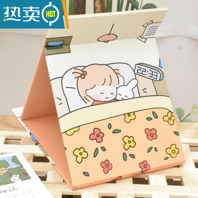 敬平小镜子ins风女心折叠小学生宿舍便携桌面可立台式大号梳妆化妆镜 休息女孩-071便携式用镜