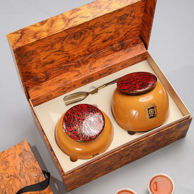 痴福新茶正山小种红茶花果香型桐木陶瓷罐装高档礼盒装茶叶400g节日礼御礼盒正山小种400克