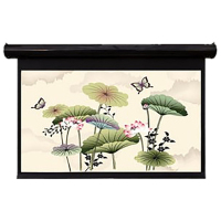 经科JK电动遥控不带拉绳拉线投影幕布N4-FI/1t玻纤白幕92寸16:10