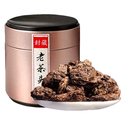 滇湘云南勐海老茶头普洱茶熟茶150g/罐冲调茗茶黑茶
