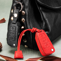 [补贴10%]适用于奥迪2020款A3钥匙套小怪兽奥迪Q3真皮钥匙包Q2L专用个性扣汽车钥匙包