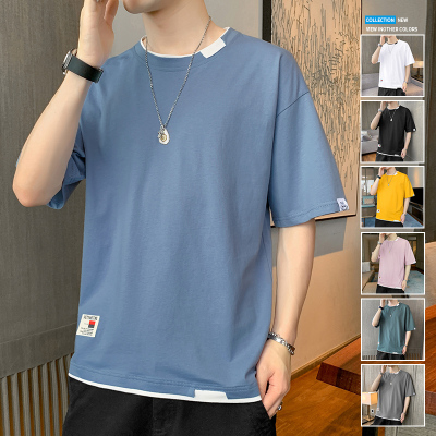 侯七爷(HOUQIYE)短袖T恤男士夏季2021新款潮流半袖潮牌男生冰丝打底衫衣服T