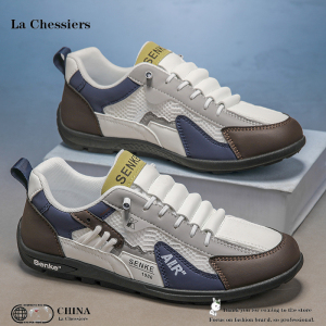 La Chessiers情侣阿甘鞋男2026新款春秋季透气休闲运动跑步鞋复古百搭老爹鞋潮男休闲鞋