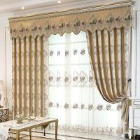 家柏饰(CORATED)欧式米色客厅遮光卧室挂钩式提花别墅落地窗定做轻奢窗帘新款