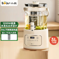 小熊(Bear)养生壶 养生桶花茶桶 水龙头烧水壶煮茶器煮茶壶 玻璃花茶壶电热水壶 3L大容量ZDH-F30F1