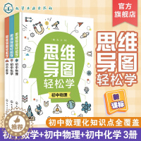 [醉染正版]全套3册 思维导图轻松学 初中数学化学物理 初中学生通用思维导图学习数理化方法技巧 理科轻松学典型例题解答中