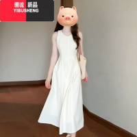 YIBUSHENG法式白色无袖背心吊带连衣裙子女季2024新款小个子高级气质长裙