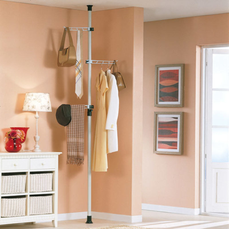 顶天立地衣架落地铁艺衣帽架室内挂衣架创意衣架多功能简易衣架