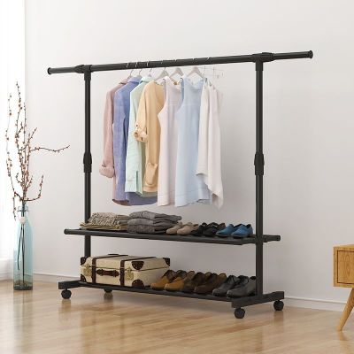 [补贴10%]晾衣架落地卧室伸缩单杆式室内简易衣挂阳台移动家用晒晾衣服被子